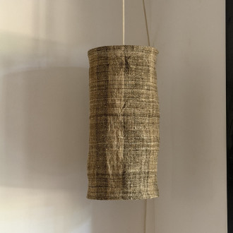 Abat-jour suspension chanvre ajouré ficelle artisanal