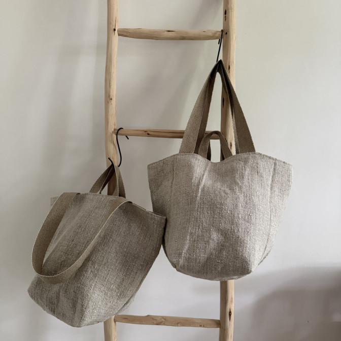 Sac cabas besace en chanvre ancien