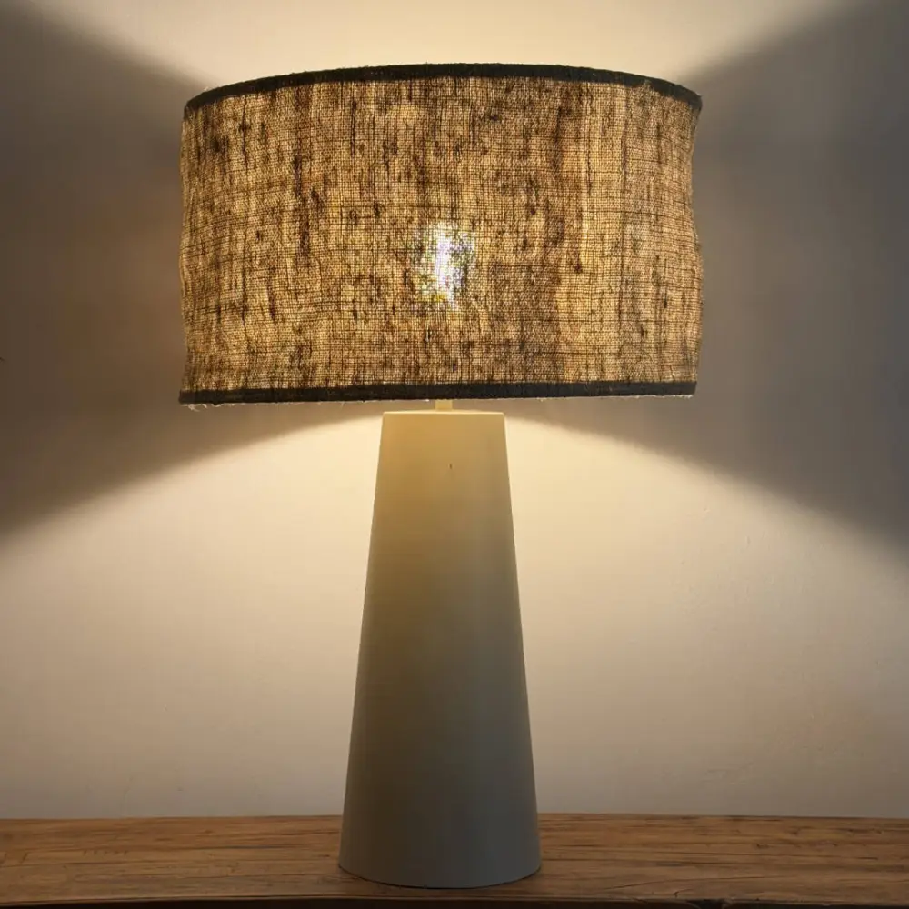 abat-jour en tissu ancien pour pied de lampe