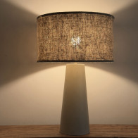 Abat-jour pour pied de lampe tissu ancien