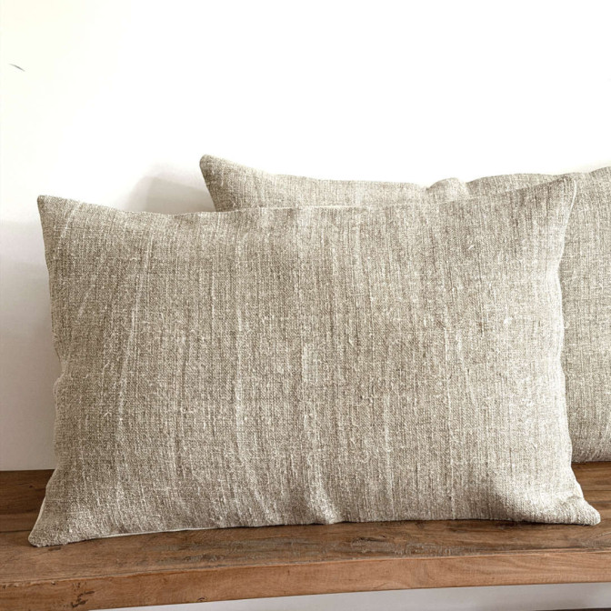 coussin en chanvre ancien rustique