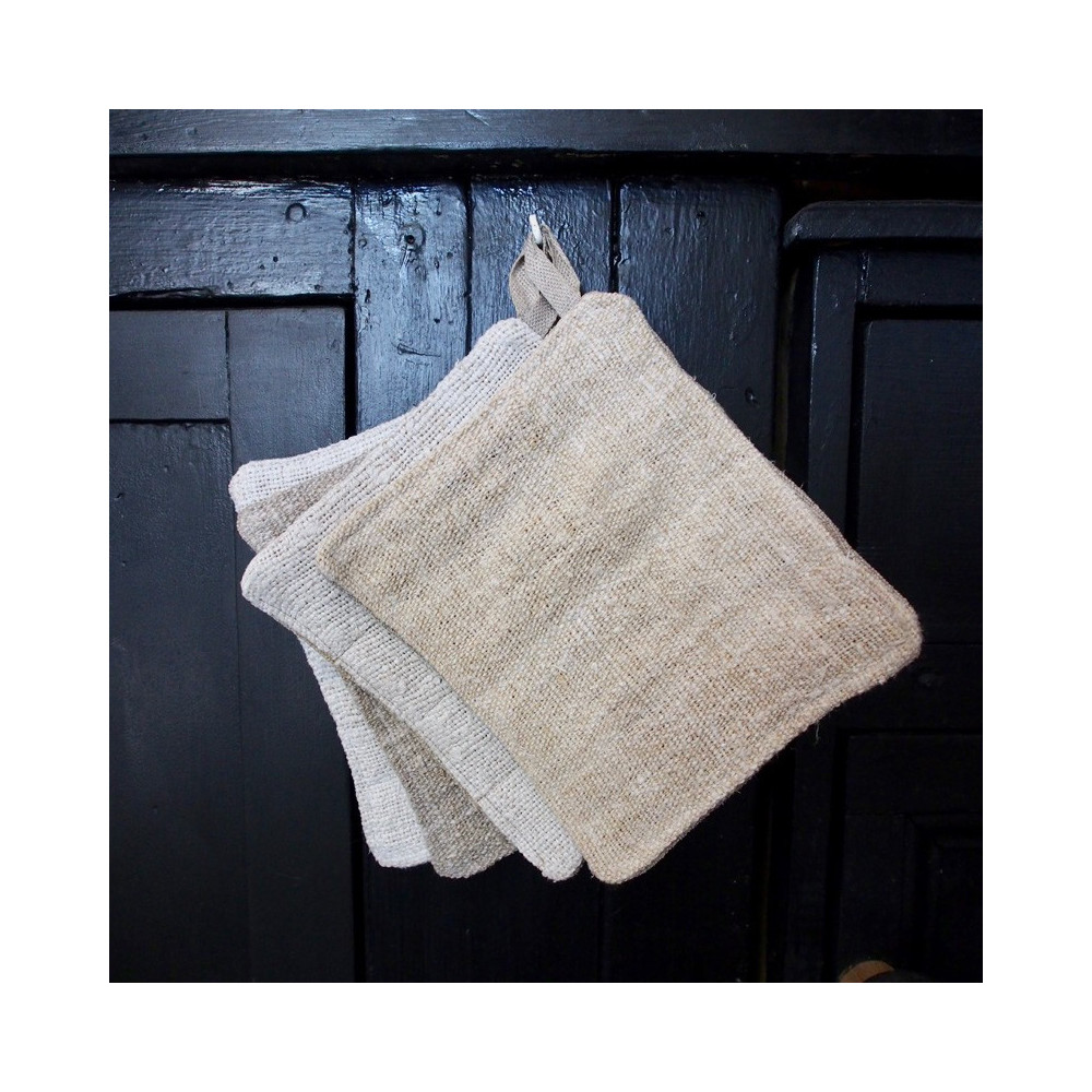 Manique tissu chanvre ancien - Accessoire mode femme, lin ancien, chanvre ancien