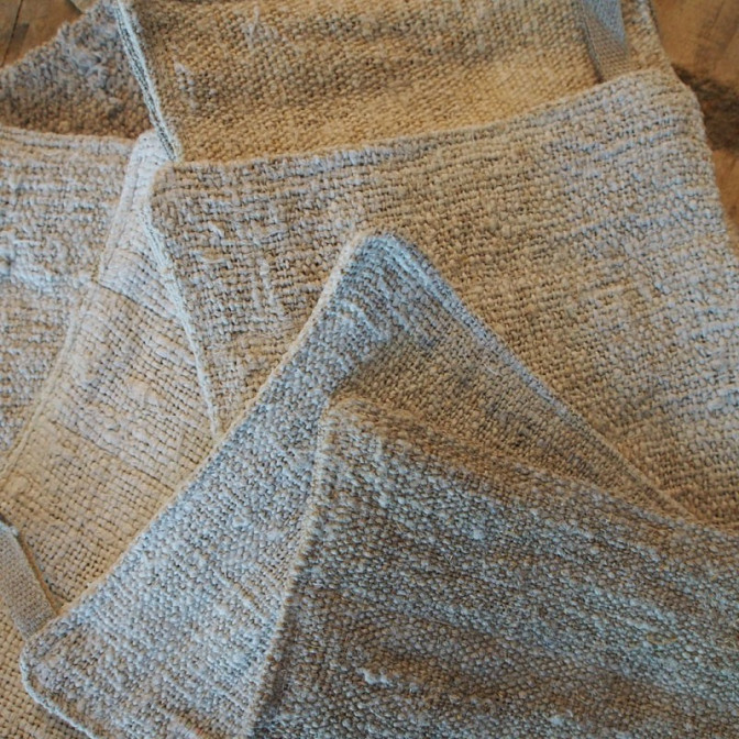 Manique tissu chanvre ancien - Accessoire mode femme, lin ancien, chanvre ancien