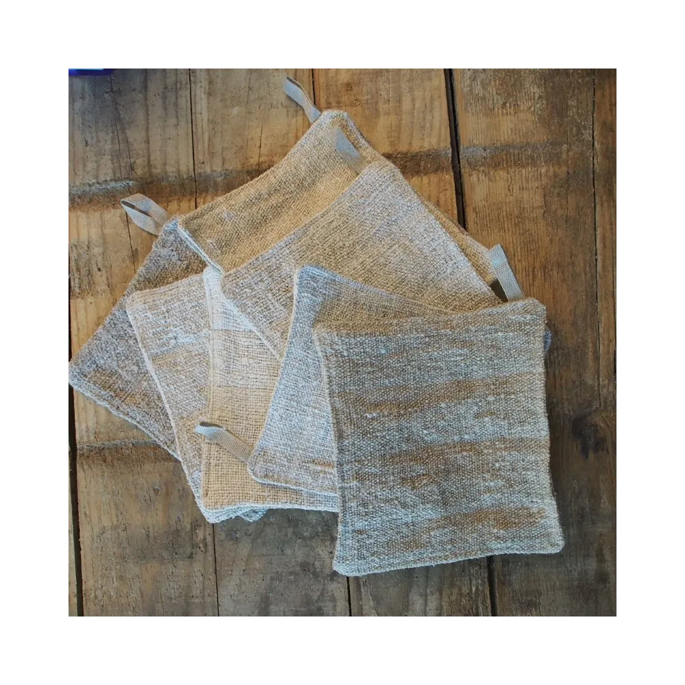 Manique tissu chanvre ancien - Accessoire mode femme, lin ancien, chanvre ancien