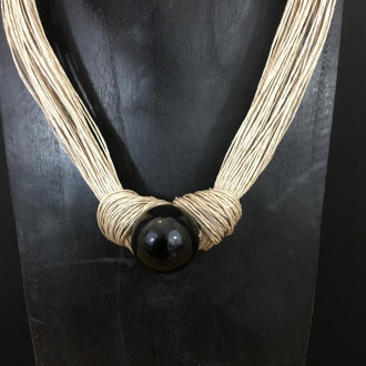 Collier fil de lin - Accueil