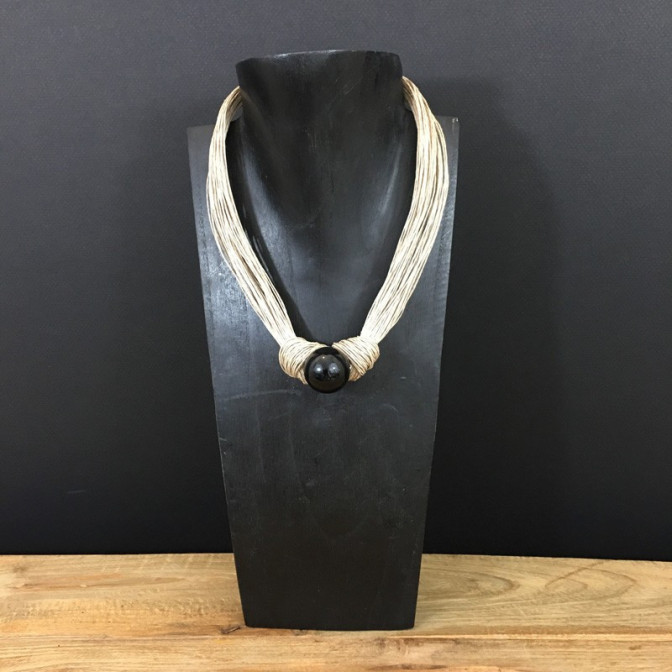 Collier fil de lin - Accueil