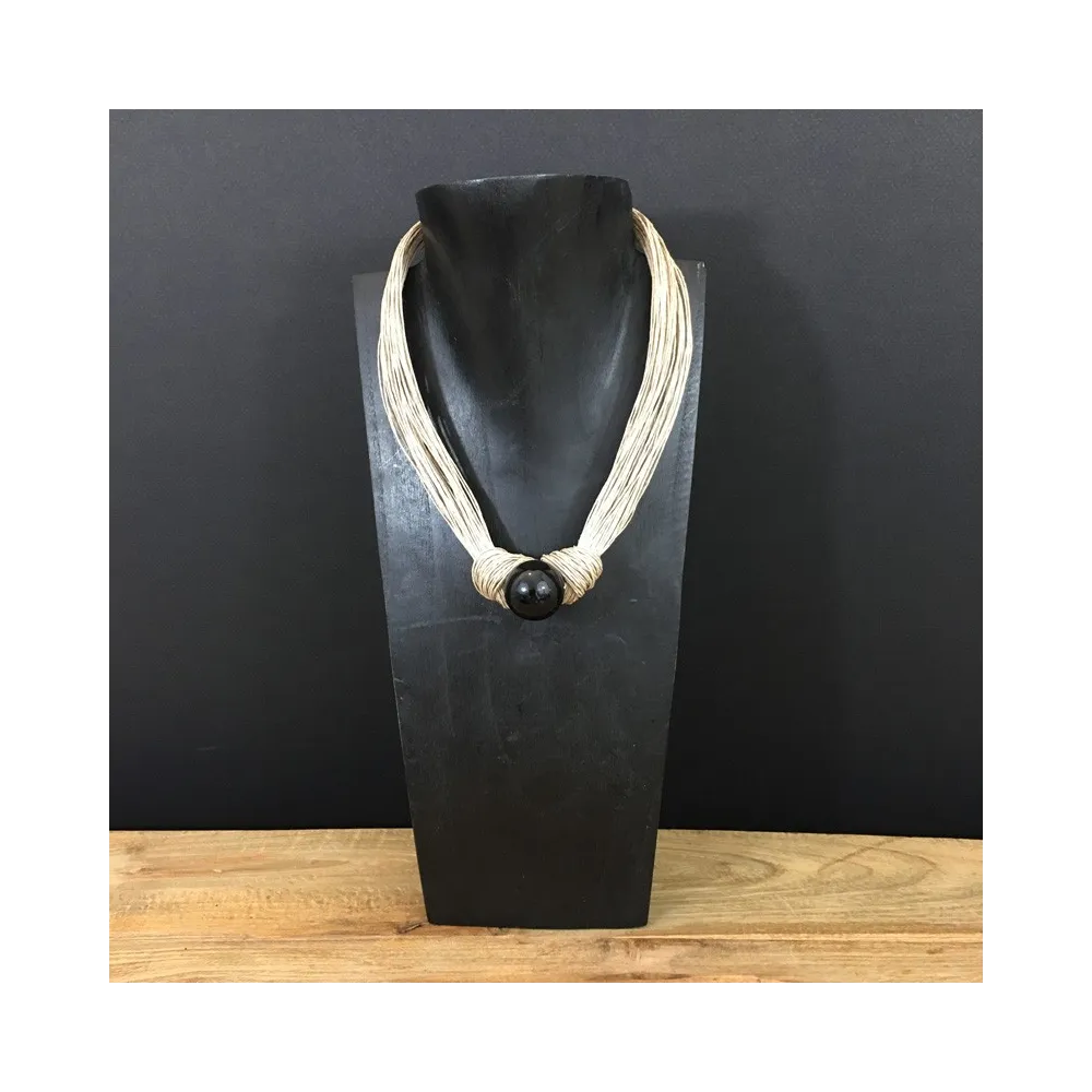 Collier fil de lin - Accueil