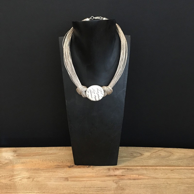 Collier fil de lin - Accueil