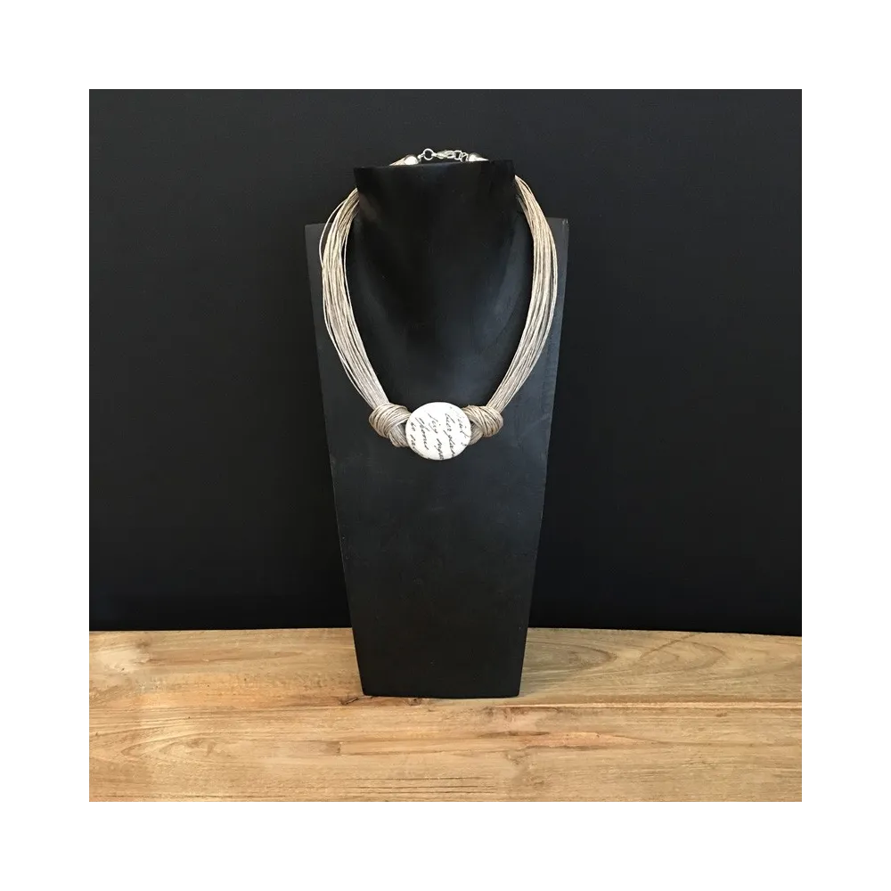 Collier fil de lin - Accueil