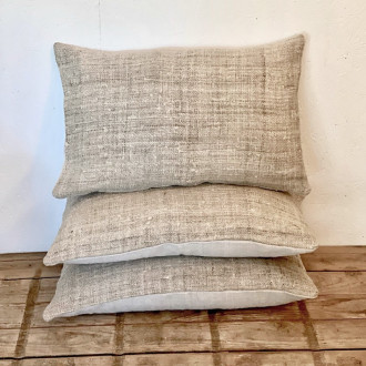 Coussin chanvre rustique - Coussin en lin, coussin en chanvre ancien