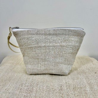 pochette chanvre ancien pour sac à main artisanale